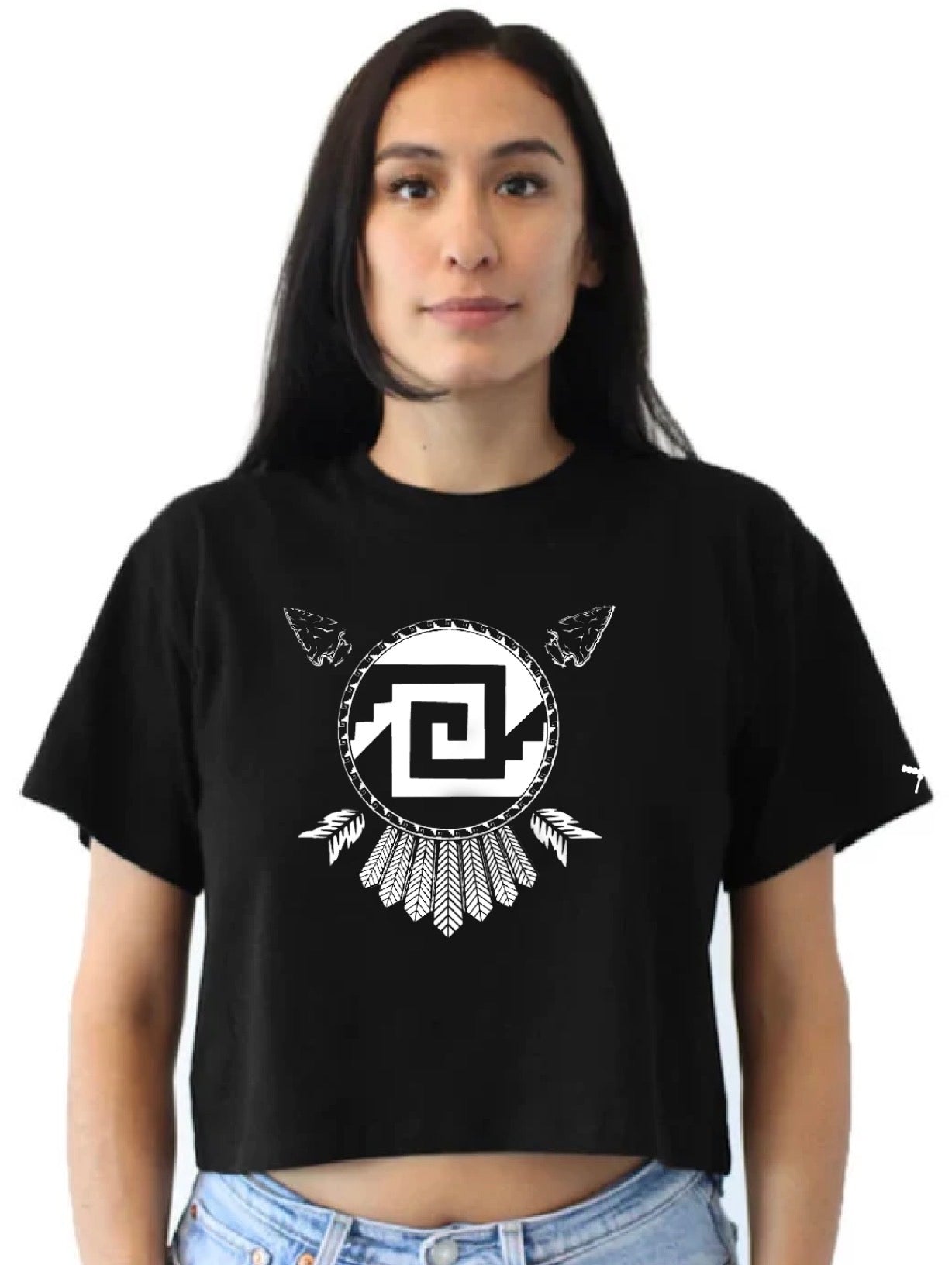 Aztec Treasures Chimalli Women’s Crop Top T shirt