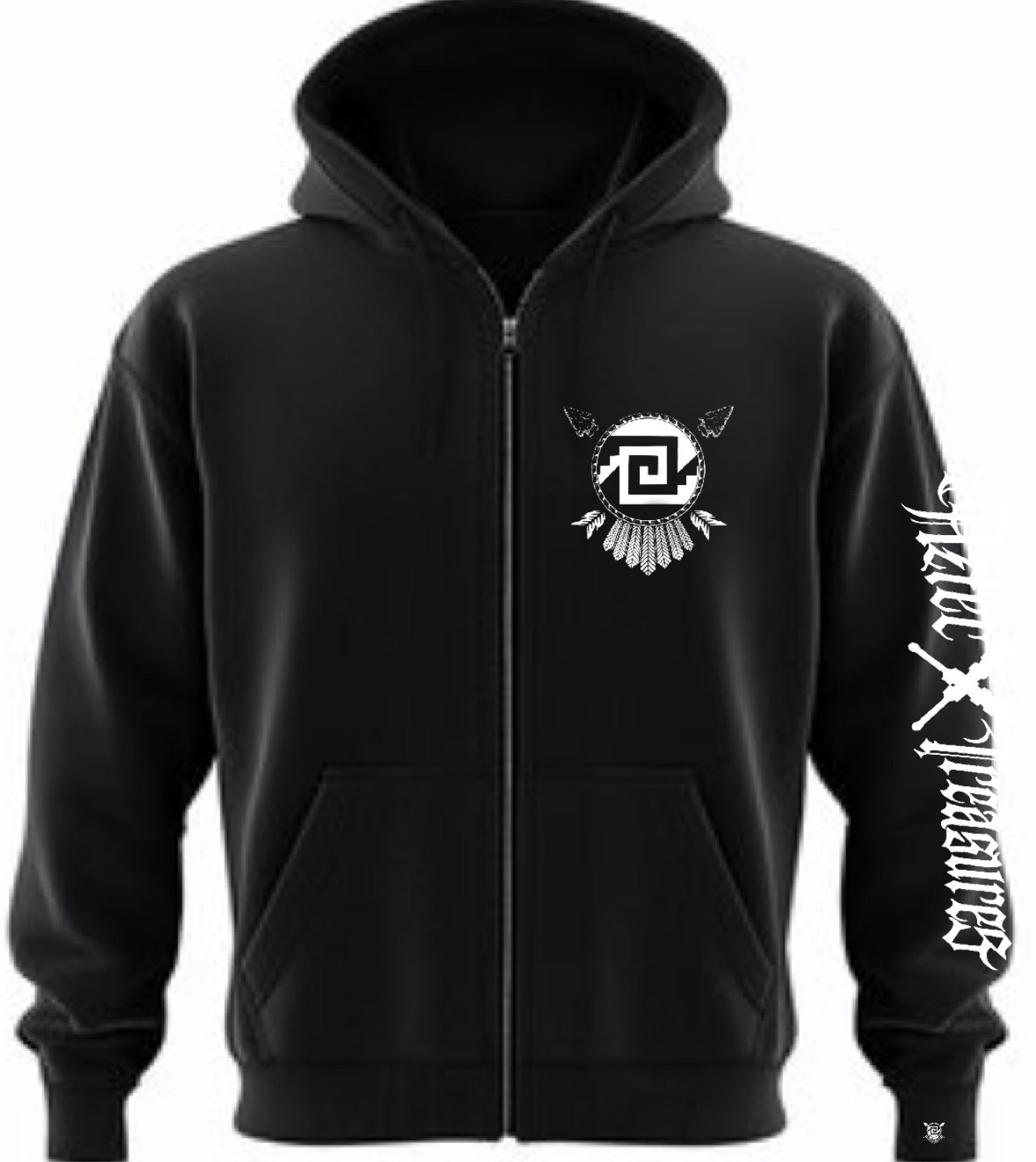 Aztec Treasures: Chimalli Zip-Up Hoodie